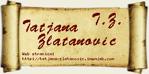 Tatjana Zlatanović vizit kartica